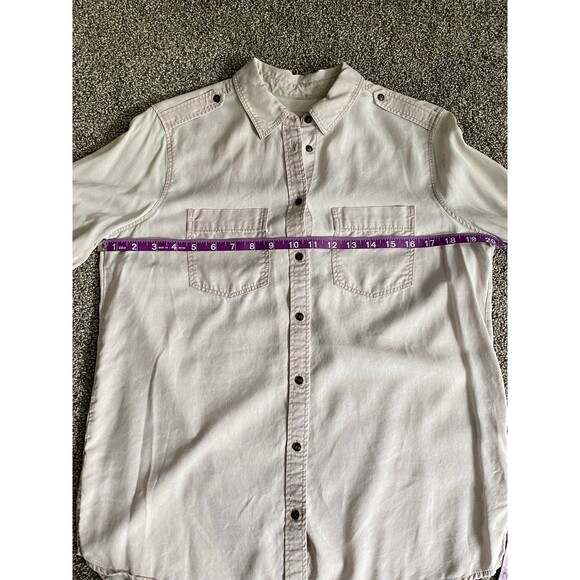 Express Boyfriend Button Down Shirt Blush Pink Long Sleeve Size Small - Picture 5 of 8